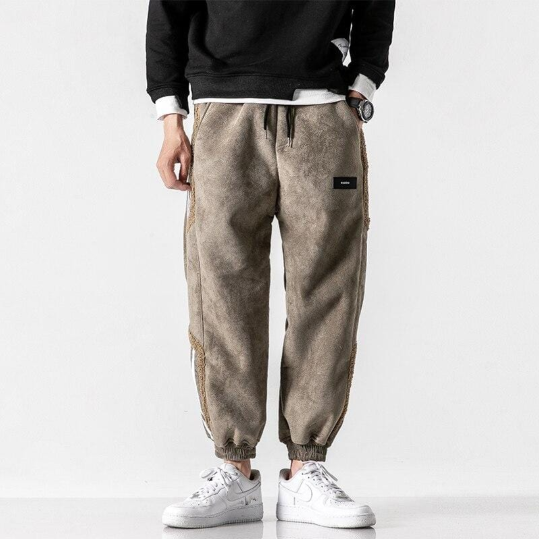 Pantaloni Jogger Uomo Taglio Dritto Vestibilità Ampia