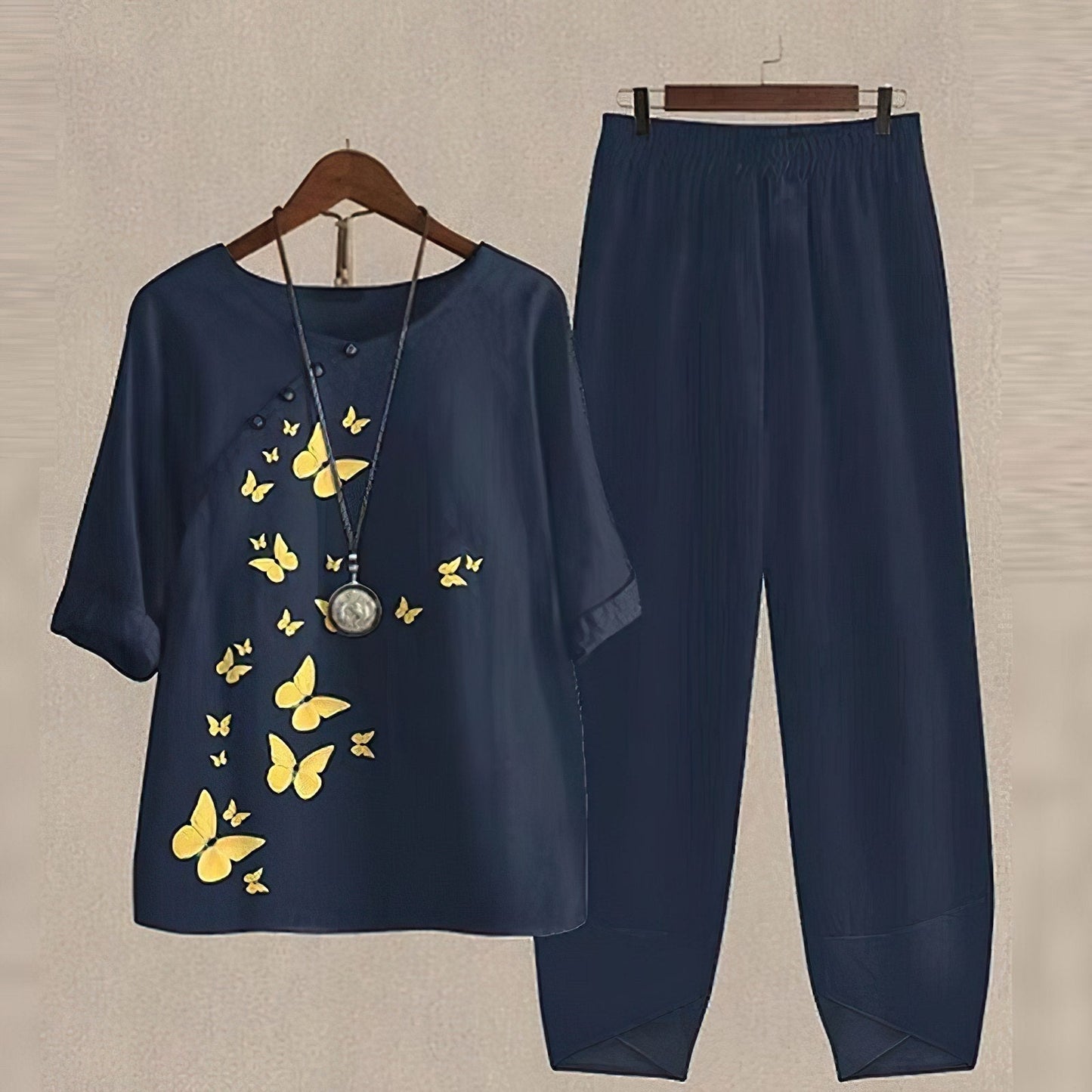 Completo Floreale Elegante da Donna per Estate - Camicetta e Pantaloni Harem 3