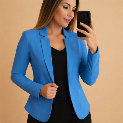 Blazer Donna Leggero Collo a Revers Classico