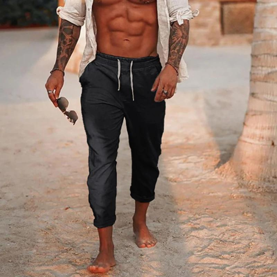 Pantaloni Lino Uomo con Coulisse Comfort - Brentozzi