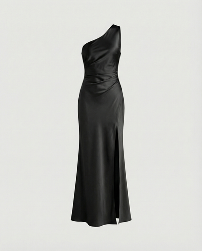 Abito Elegante Donna in Satin Scollo Classico