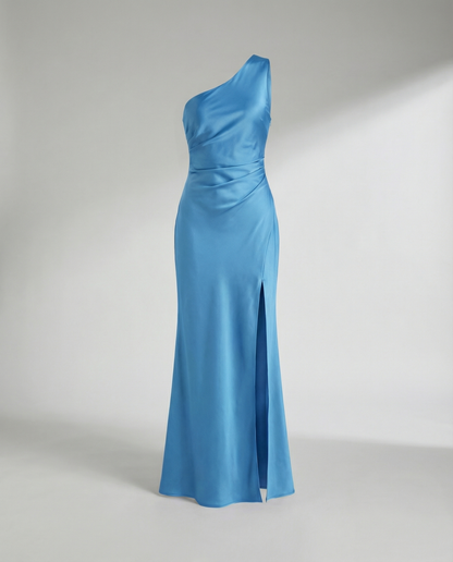 Abito Elegante Donna in Satin Scollo Classico