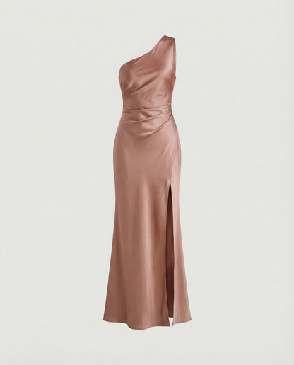 Abito Elegante Donna in Satin Scollo Classico