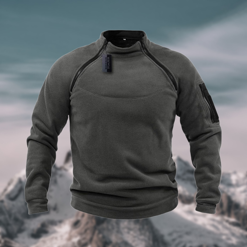 Maglione Uomo con Collo Alto e Zip sulla Spalla