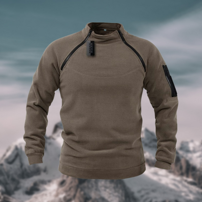 Maglione Uomo con Collo Alto e Zip sulla Spalla