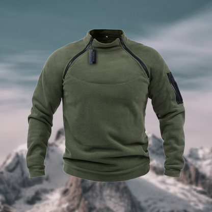 Maglione Uomo con Collo Alto e Zip sulla Spalla