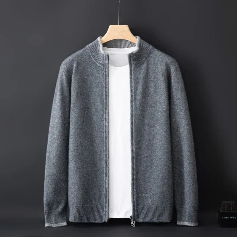 Gilet Uomo in Cashmere con Zip e Vestibilità Elegante