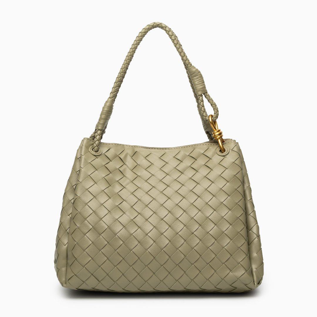 Borsa Donna in Pelle Vegana con Tracolla e Dettagli Metallici