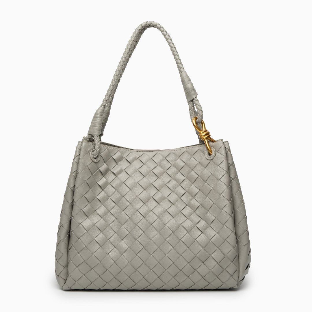 Borsa Donna in Pelle Vegana con Tracolla e Dettagli Metallici