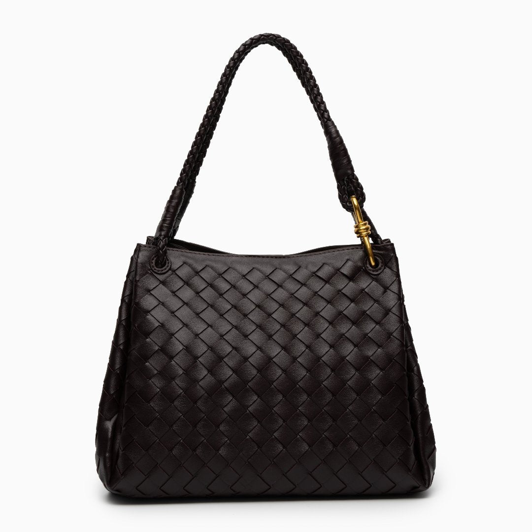 Borsa Donna in Pelle Vegana con Tracolla e Dettagli Metallici