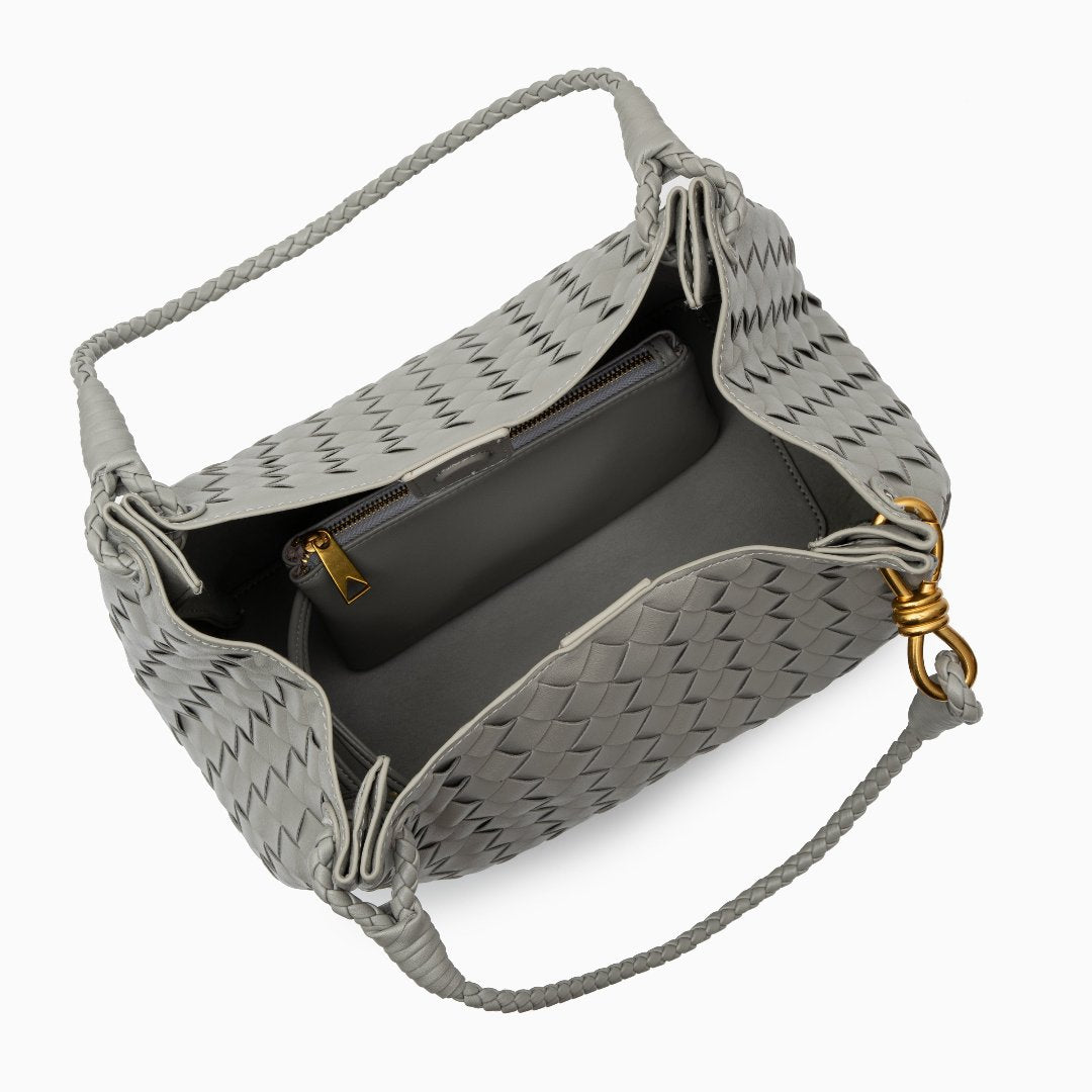 Borsa Donna in Pelle Vegana con Tracolla e Dettagli Metallici