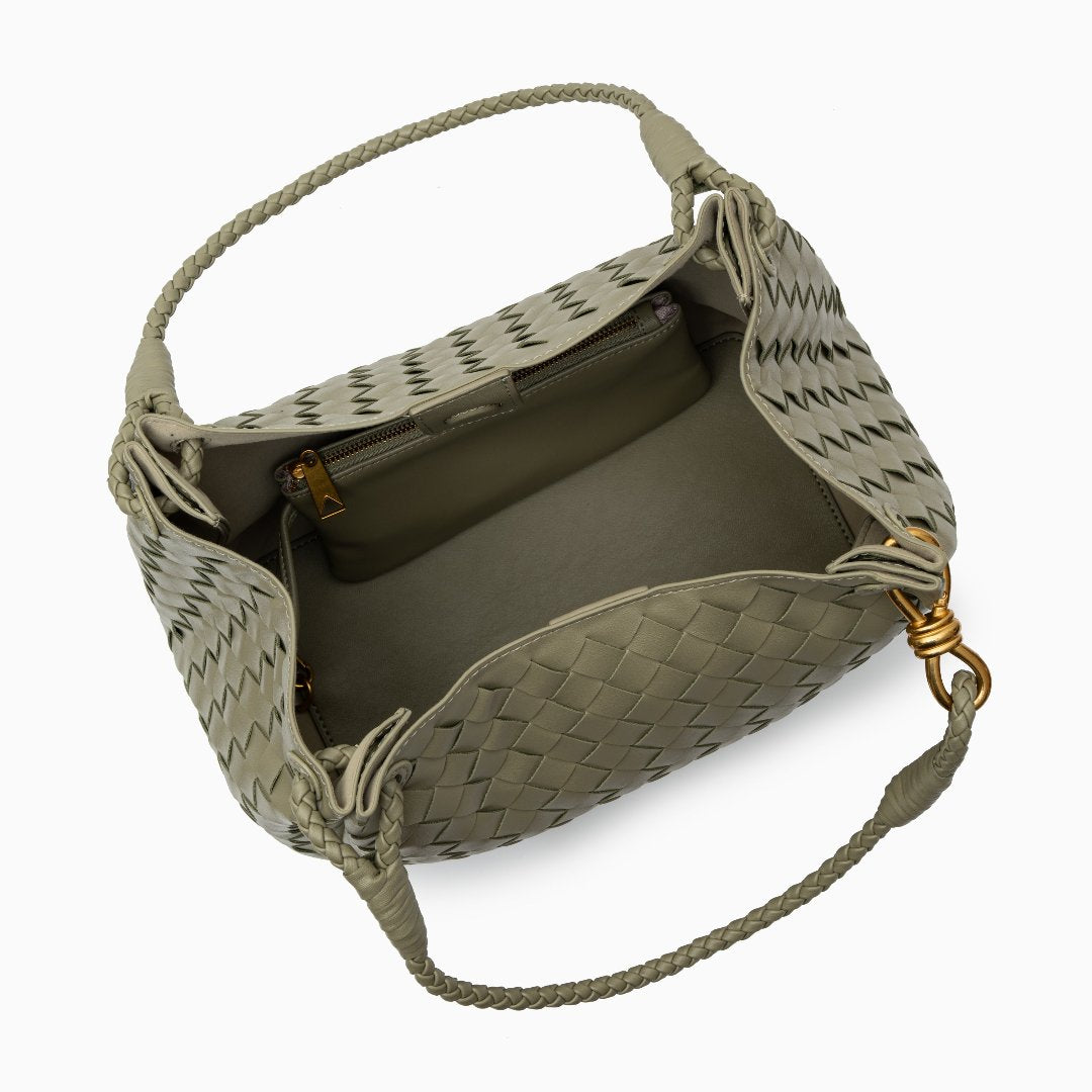 Borsa Donna in Pelle Vegana con Tracolla e Dettagli Metallici