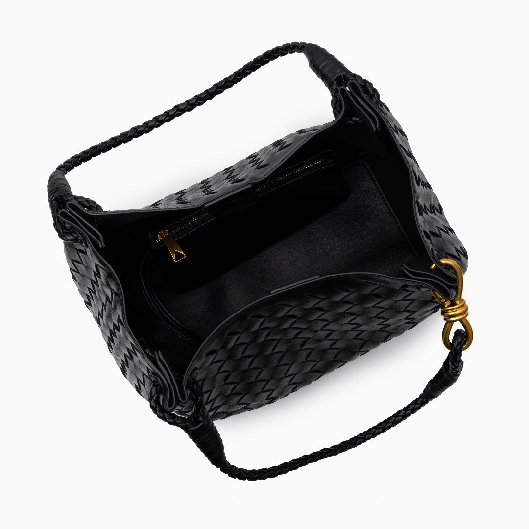 Borsa Donna in Pelle Vegana con Tracolla e Dettagli Metallici