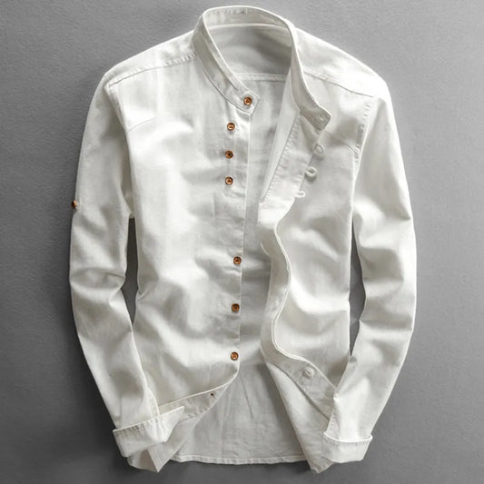 Camicia Uomo Elegante Colletto alla Coreana - Brentozzi