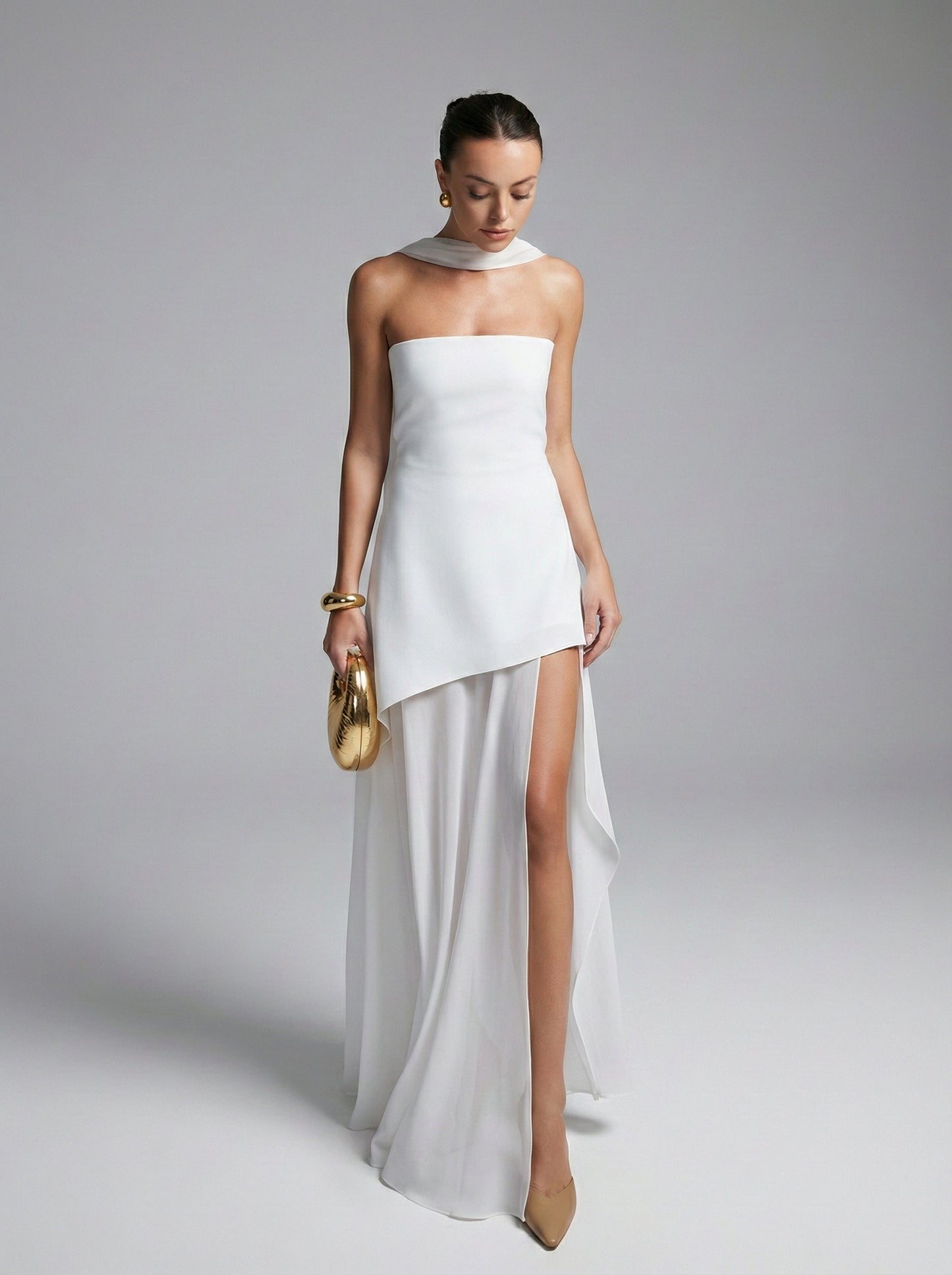 Abito Lungo Donna Cerimonia Elegante Svasato - Vesarelli