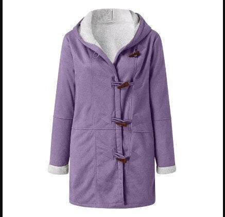 Giacca Donna Casual con Cappuccio Foderata in Pile Calda