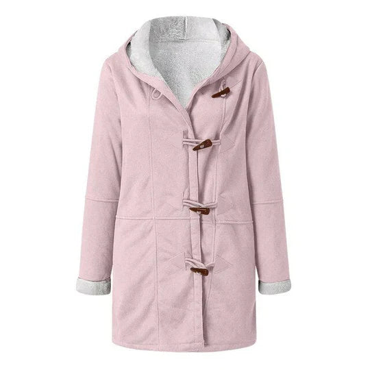 Giacca Donna Casual con Cappuccio Foderata in Pile Calda