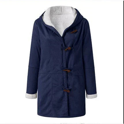 Giacca Donna Casual con Cappuccio Foderata in Pile Calda