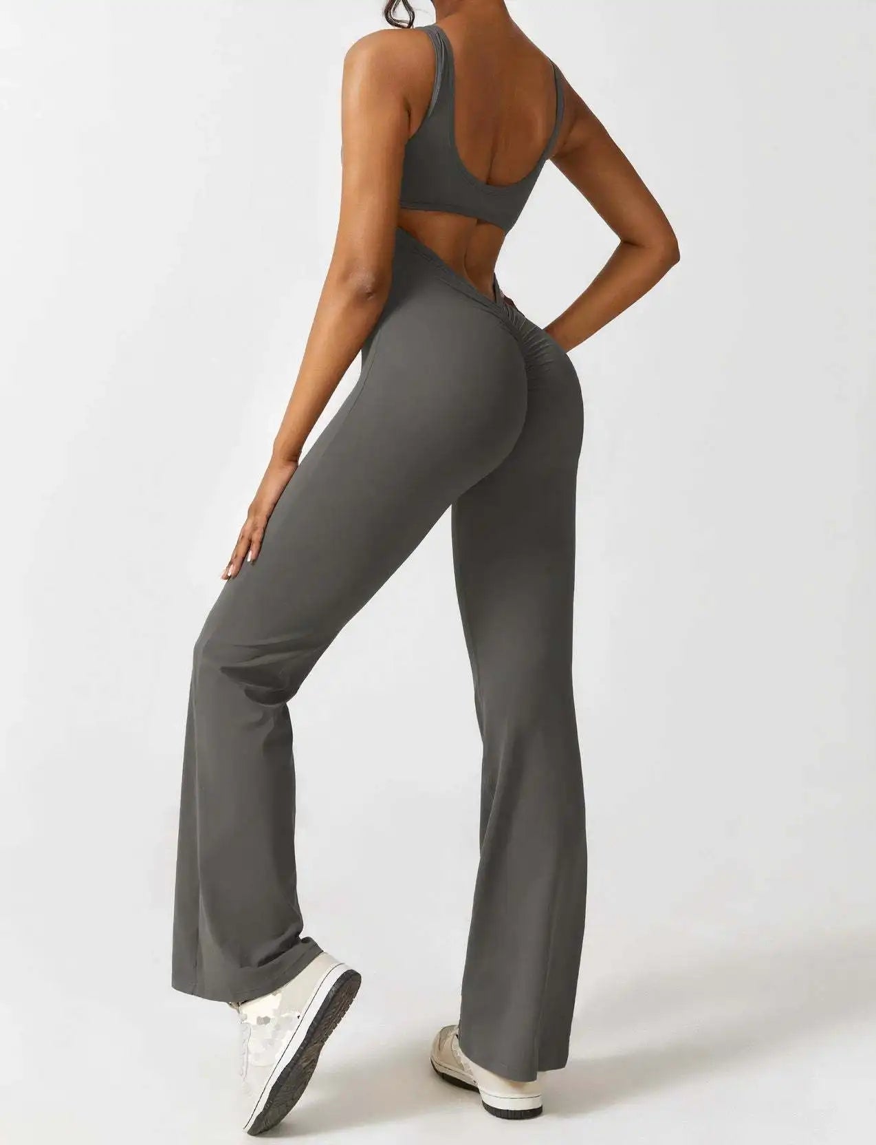 Tuta Flare Donna Tessuto Elasticizzato Scollo Racerback