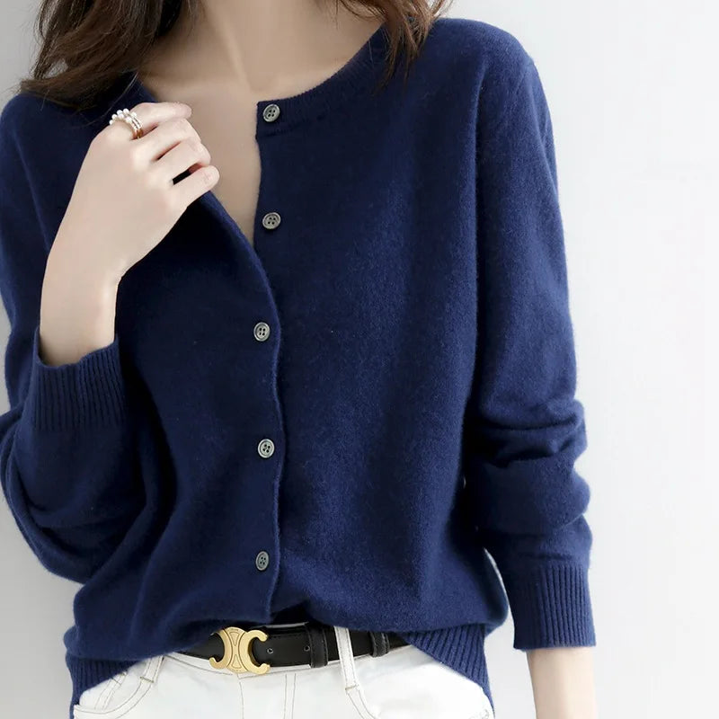 Cardigan Donna in Cashmere con Bottoni Morbido