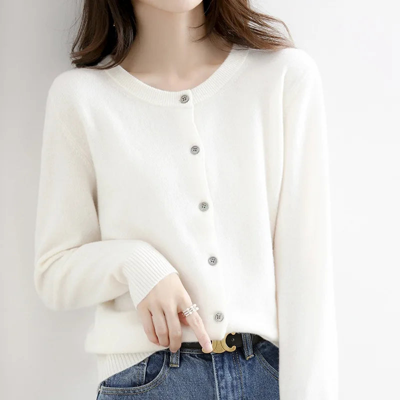 Cardigan Donna in Cashmere con Bottoni Morbido