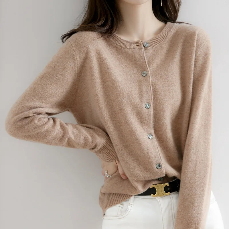 Cardigan Donna in Cashmere con Bottoni Morbido