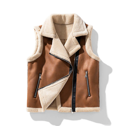 Gilet Donna Smanicato con Finta Pelliccia - Brentozzi