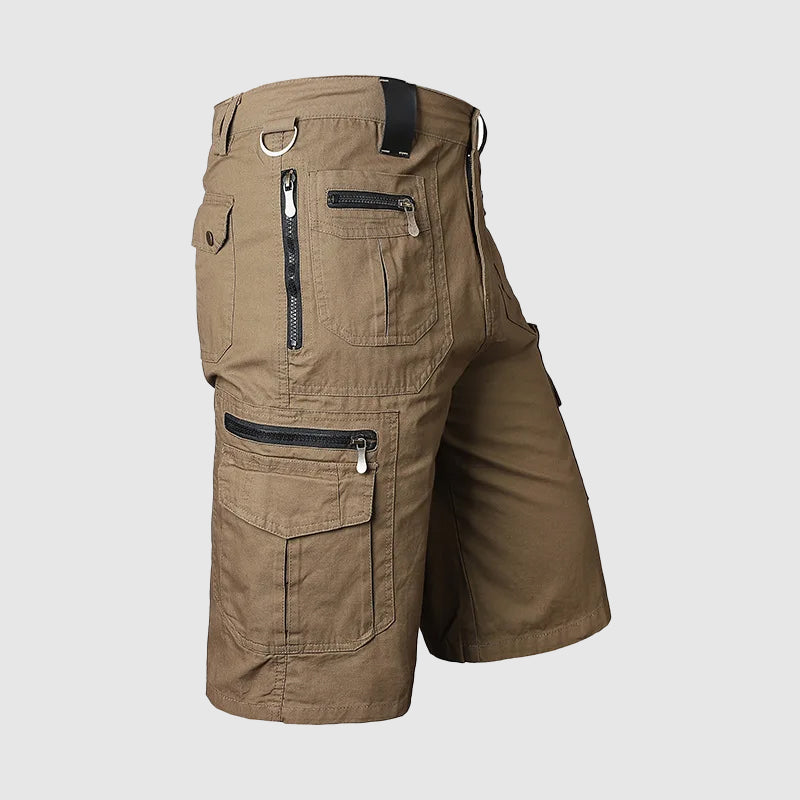 Bermuda Cargo Uomo con Tasche Multiple e Chiusura Lampo