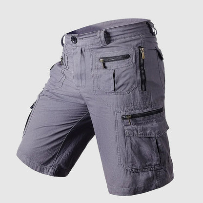 Bermuda Cargo Uomo con Tasche Multiple e Chiusura Lampo