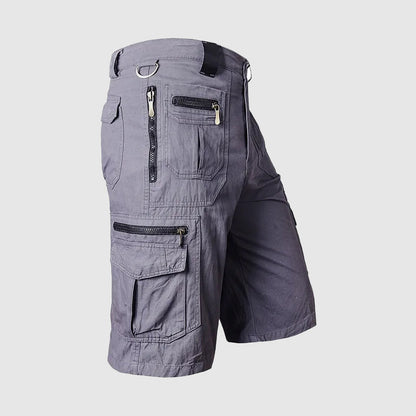 Bermuda Cargo Uomo con Tasche Multiple e Chiusura Lampo