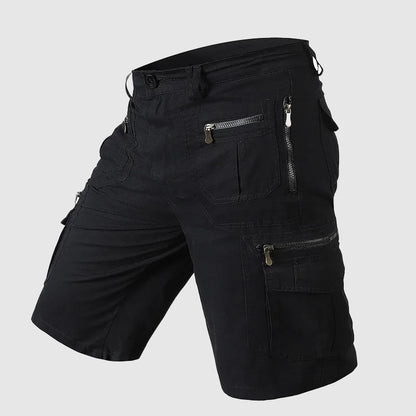 Bermuda Cargo Uomo con Tasche Multiple e Chiusura Lampo