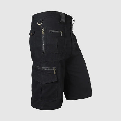 Bermuda Cargo Uomo con Tasche Multiple e Chiusura Lampo