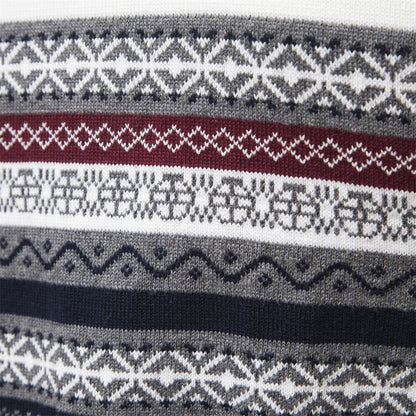 Maglione Uomo Invernale in Maglia con Zip e Collo Alto Caldo