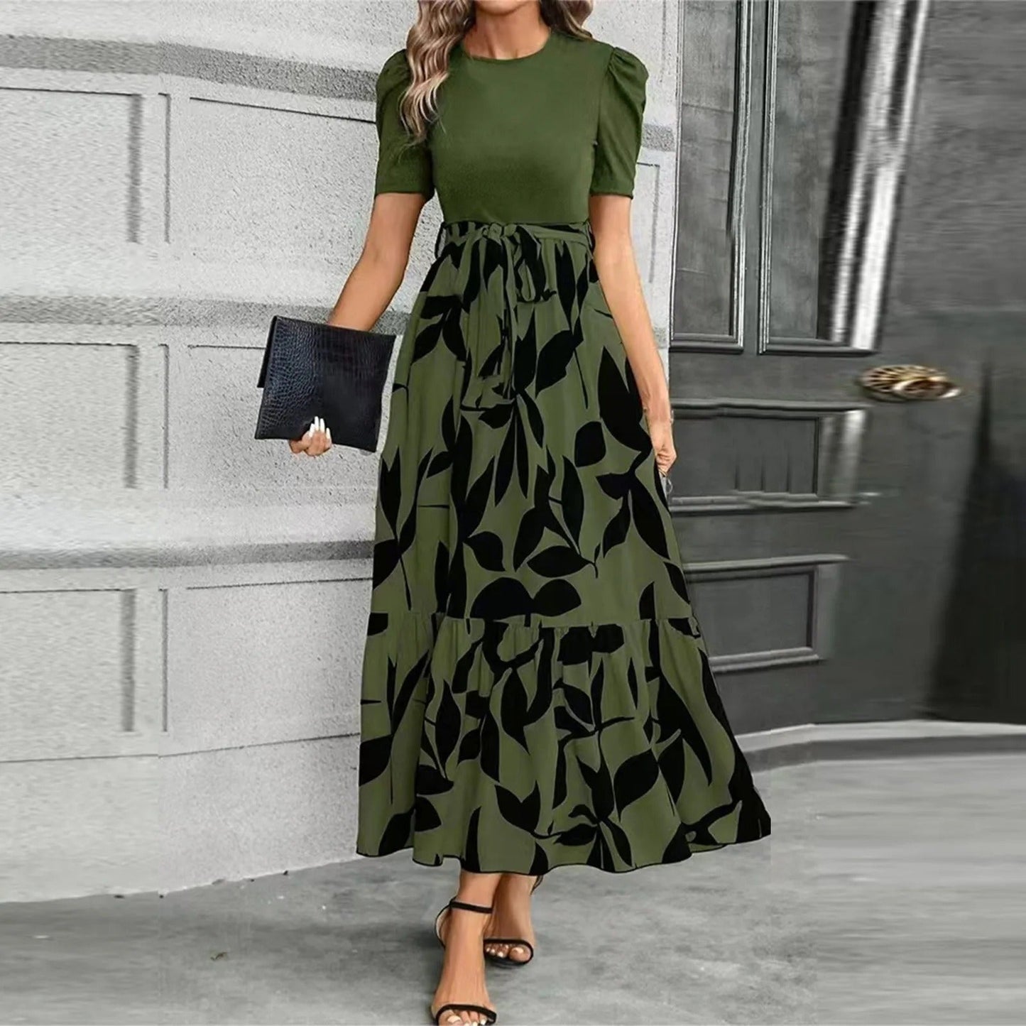 Darela | Abito Lungo Donna Maxi Manica Corta Linea A Floreale 3