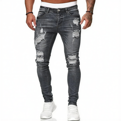 Dario | Jeans Skinny in Denim Strappato Grigio