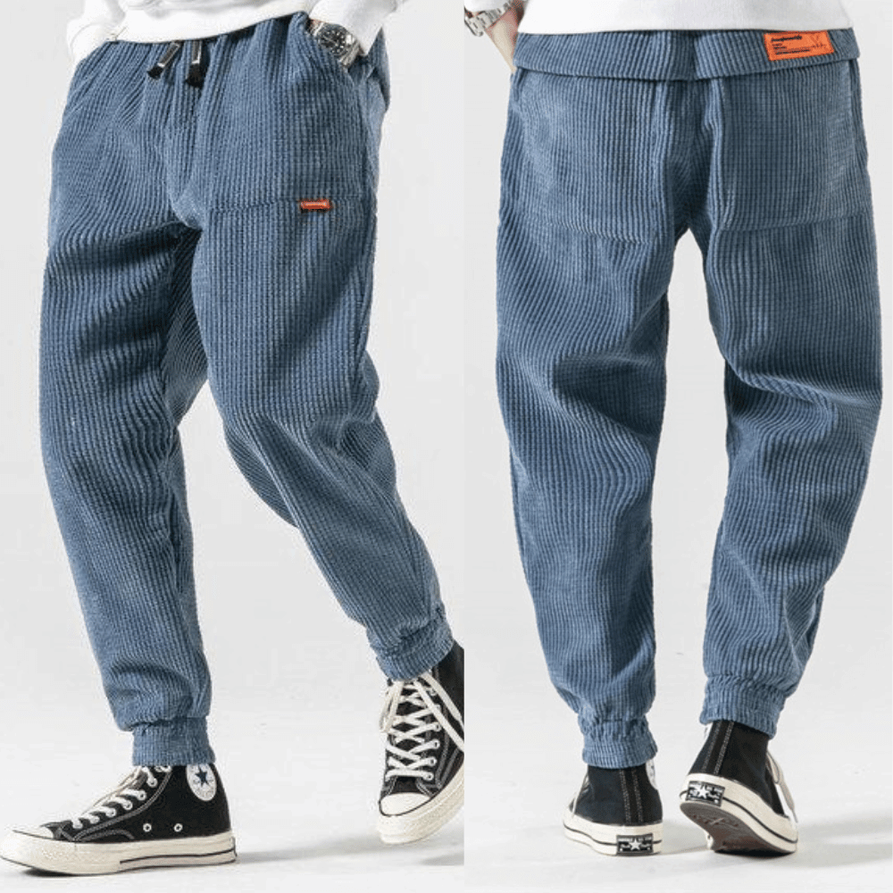 Pantaloni Uomo in Velluto a Coste Vestibilità Comoda
