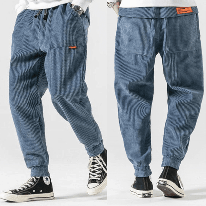Pantaloni Uomo in Velluto a Coste Vestibilità Comoda
