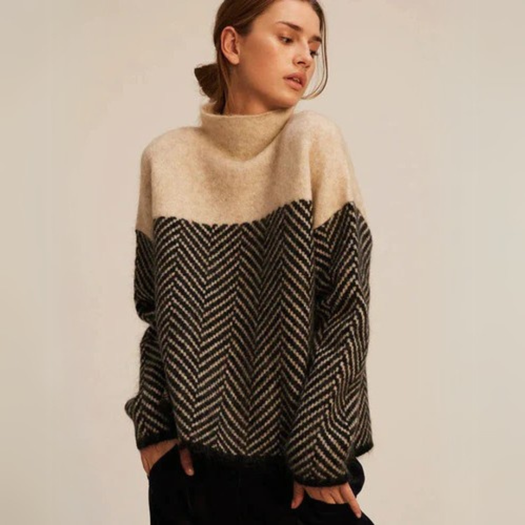 Maglione Oversize Donna Collo Alto Caldo - Brentozzi