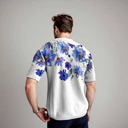 Camicia Uomo Manica Corta Motivo Floreale