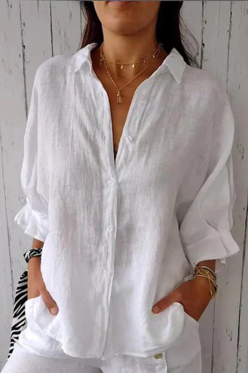 Camicia Donna Elegante con Bottoni Stile Classico - Brentozzi