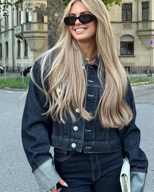 Diana | Donna Completo Denim Con Jeans Gamba Larga e Giacca 1