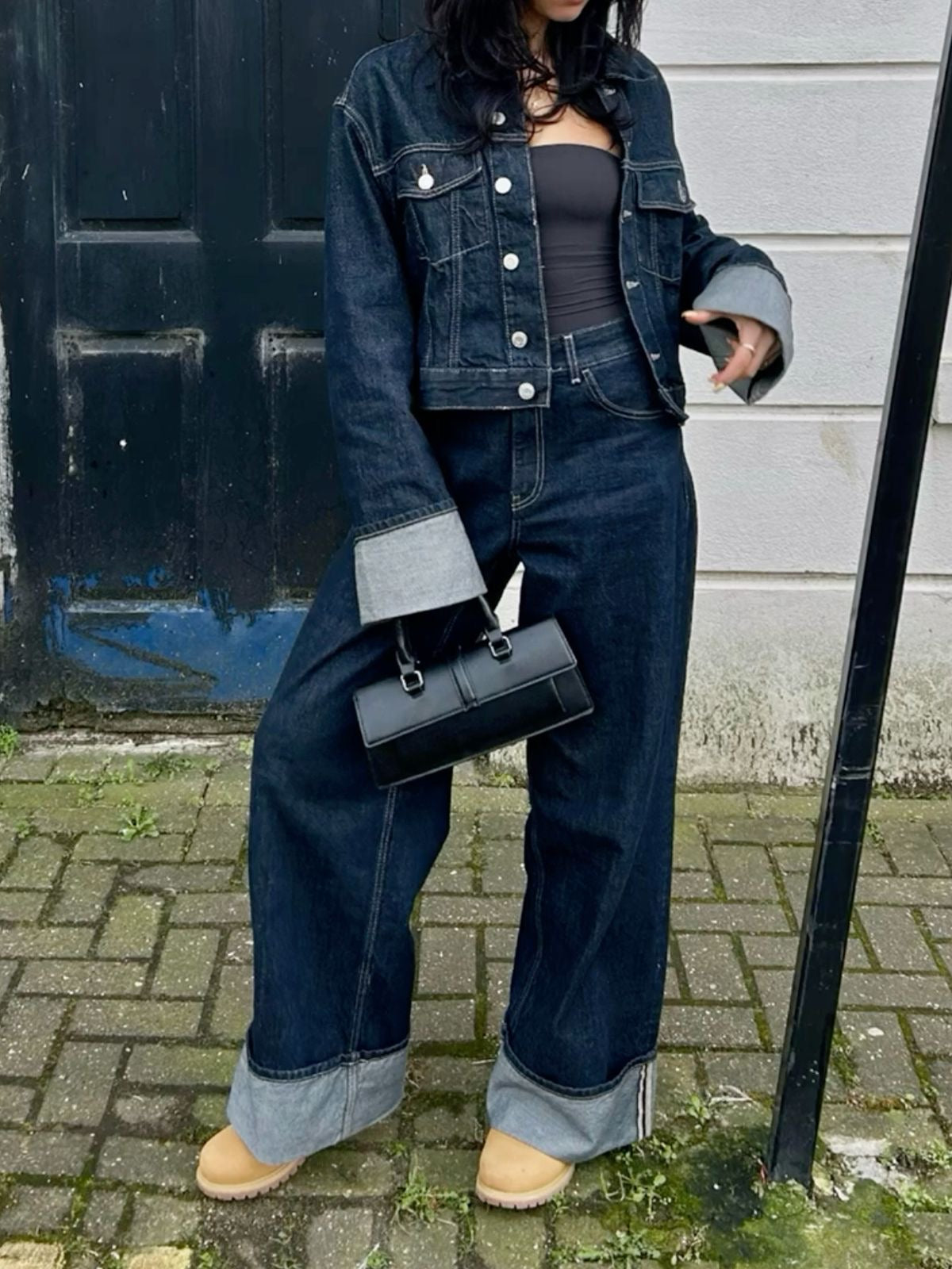 Diana | Donna Completo Denim Con Jeans Gamba Larga e Giacca 7