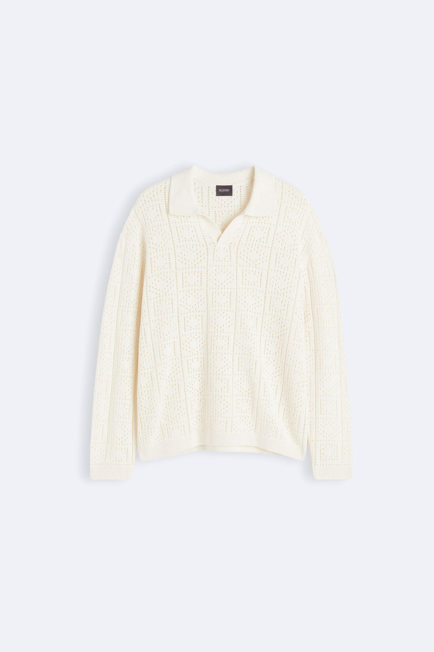 Maglione Donna in Maglia e Uncinetto Collo a Polo - Brentozzi