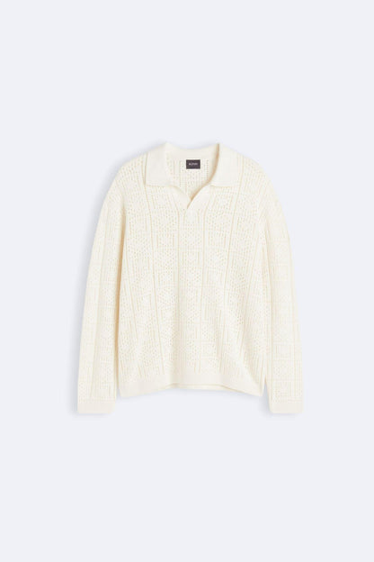 Maglione Donna in Maglia e Uncinetto Collo a Polo - Brentozzi