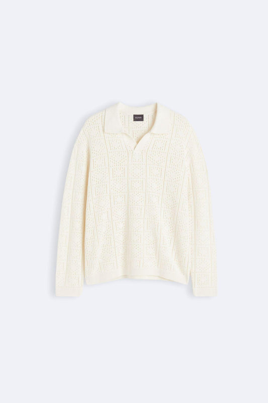 Maglione Donna in Maglia e Uncinetto Collo a Polo - Brentozzi