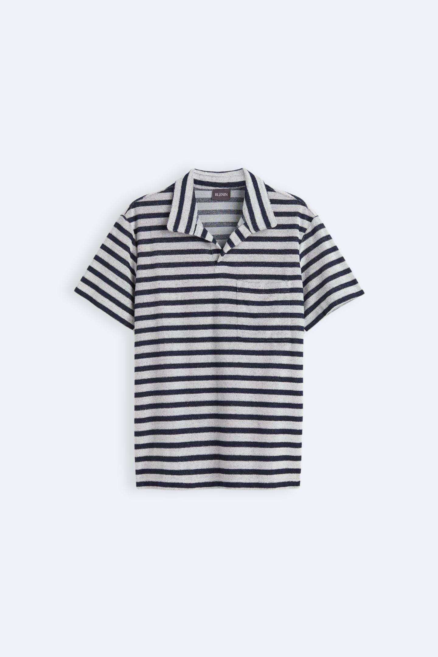 Polo Uomo Maglia a Righe Stile Marino Slim Fit - Brentozzi