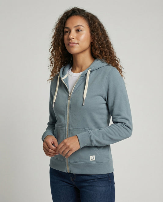 Felpa Donna con Zip in Pile Cappuccio Regular Fit - Brentozzi