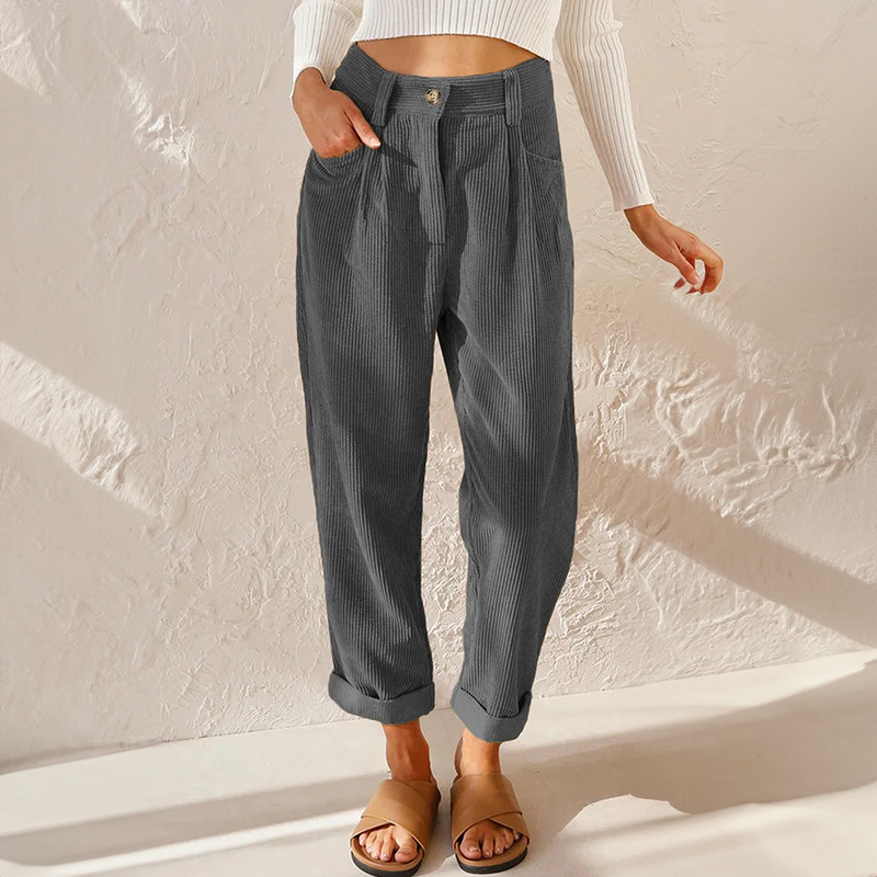Pantaloni Donna Vita Alta Ampia Vestibilità