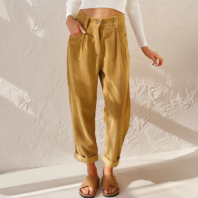 Pantaloni Estivi Donna Vita Alta Gamba Larga - Brentozzi