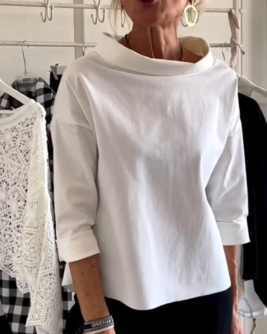 Camicia Uomo Cotone Collo a Imbuto Vestibilità Rilassata - Vesarelli